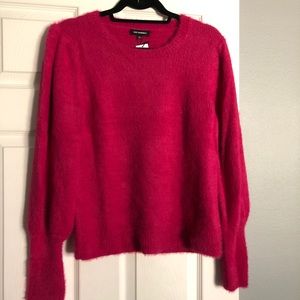 Hot pink balloon sleeve sweater